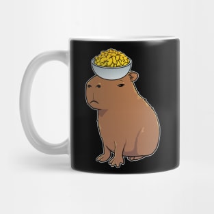 Capybara with Mac and Cheese on its head Mug